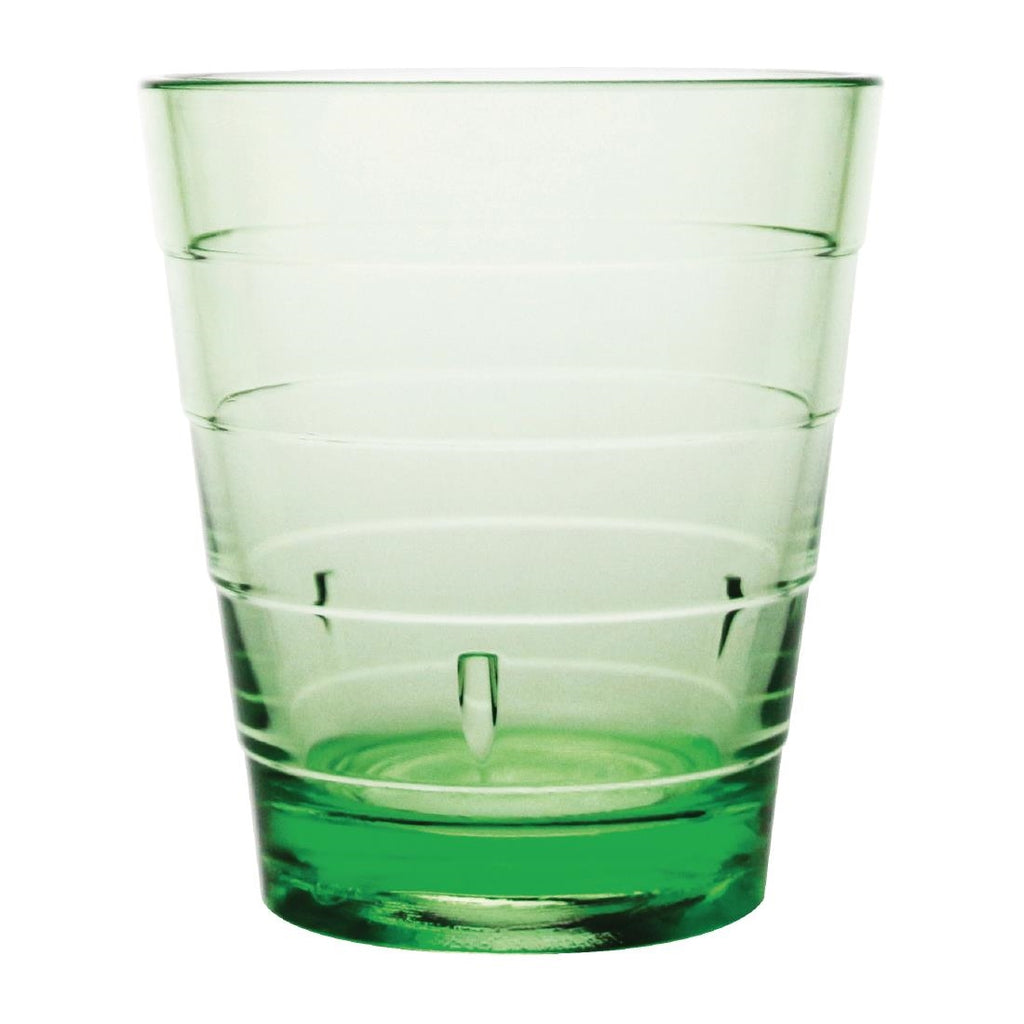 Kristallon Polycarbonate Ringed Tumbler Green 285ml (Pack of 6) by Olympia - Lordwell Catering Equipment