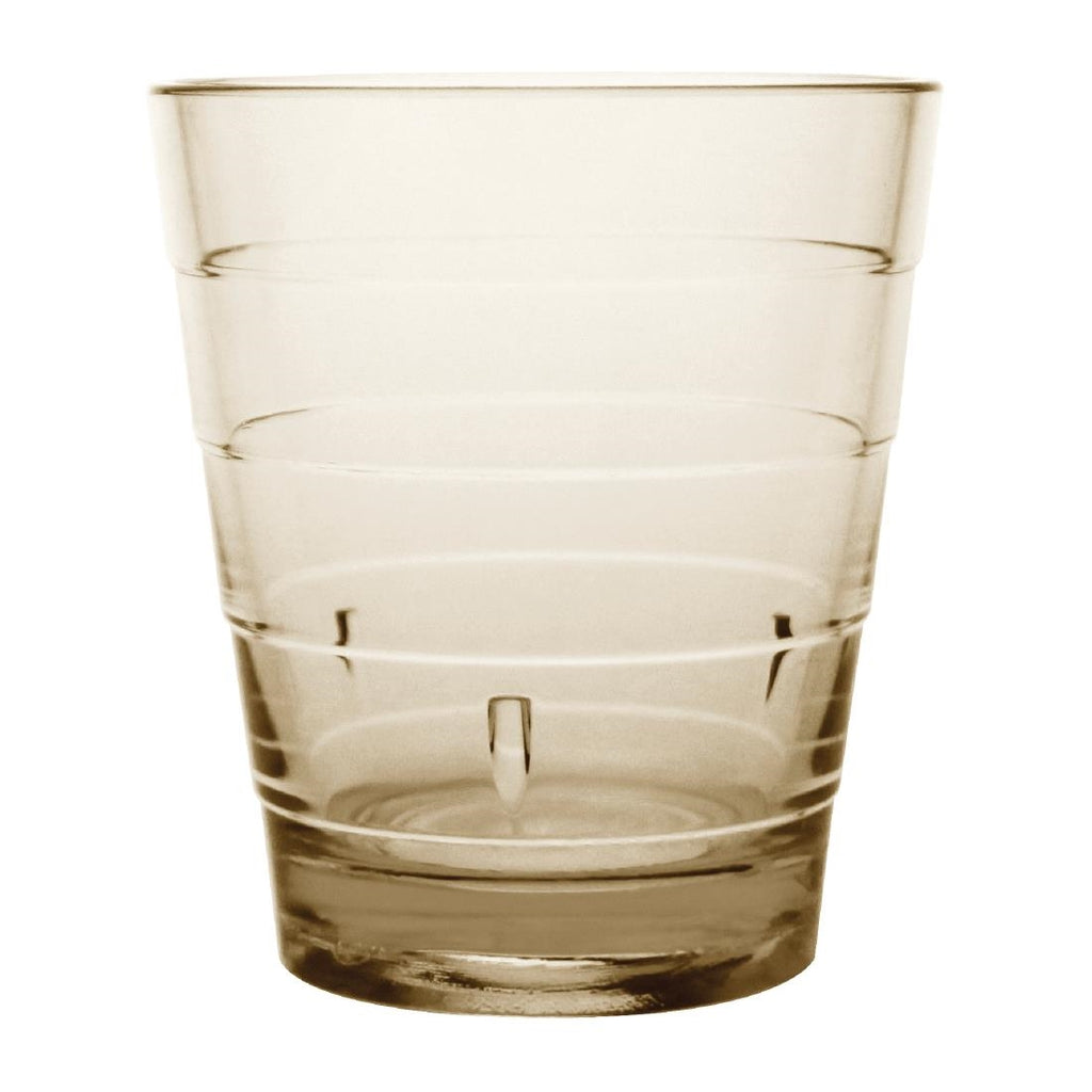 Kristallon Polycarbonate Ringed Tumbler Tan 285ml (Pack of 6) by Olympia - Lordwell Catering Equipment