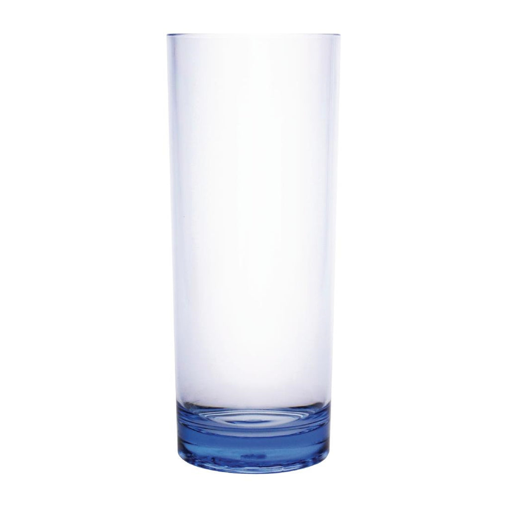 Kristallon Polycarbonate Hi Ball Glasses Blue 360ml (Pack of 6) by Olympia - Lordwell Catering Equipment