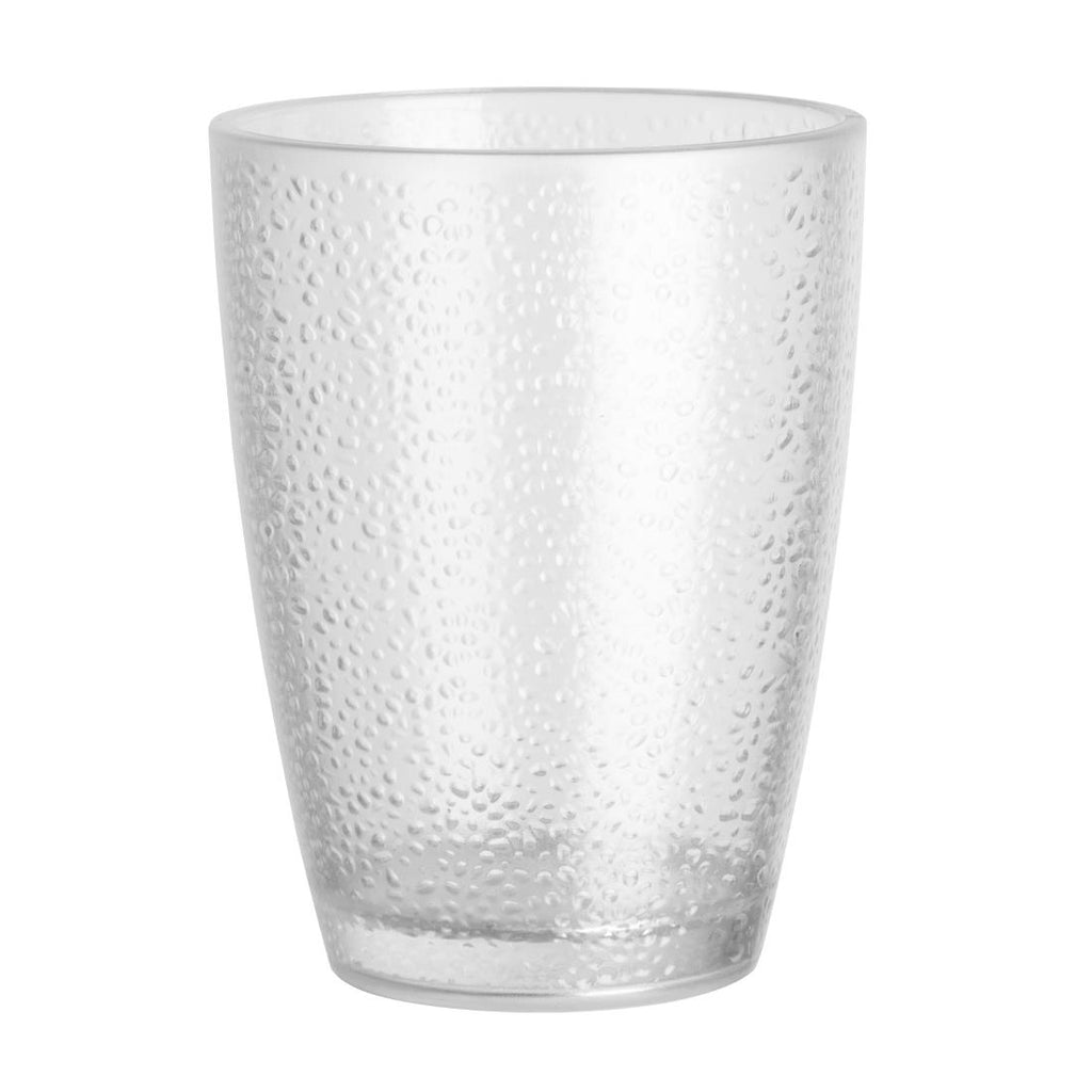 Olympia Kristallon Polycarbonate Tumbler Pebbled Clear 275ml (Pack of 6) by Olympia - Lordwell Catering Equipment
