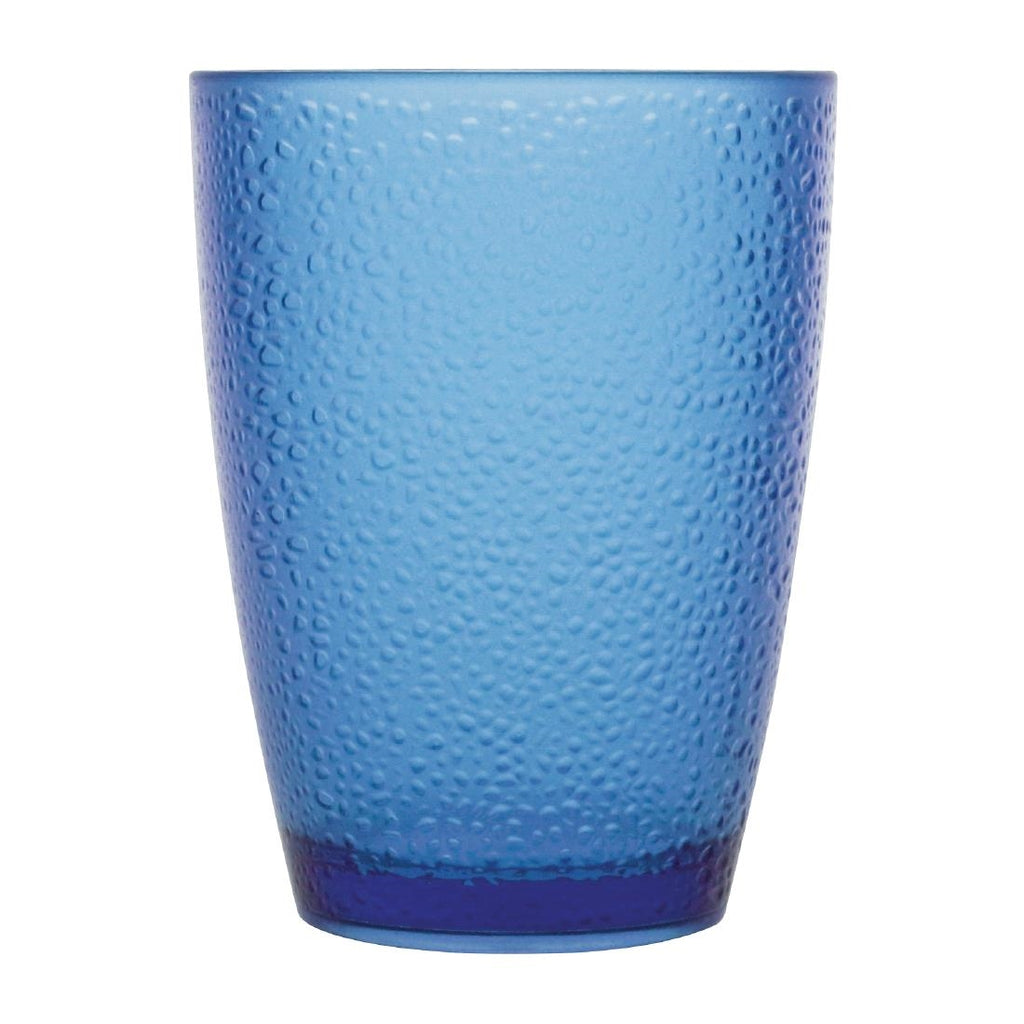 Olympia Kristallon Polycarbonate Tumbler Pebbled Blue 275ml (Pack of 6) by Olympia - Lordwell Catering Equipment