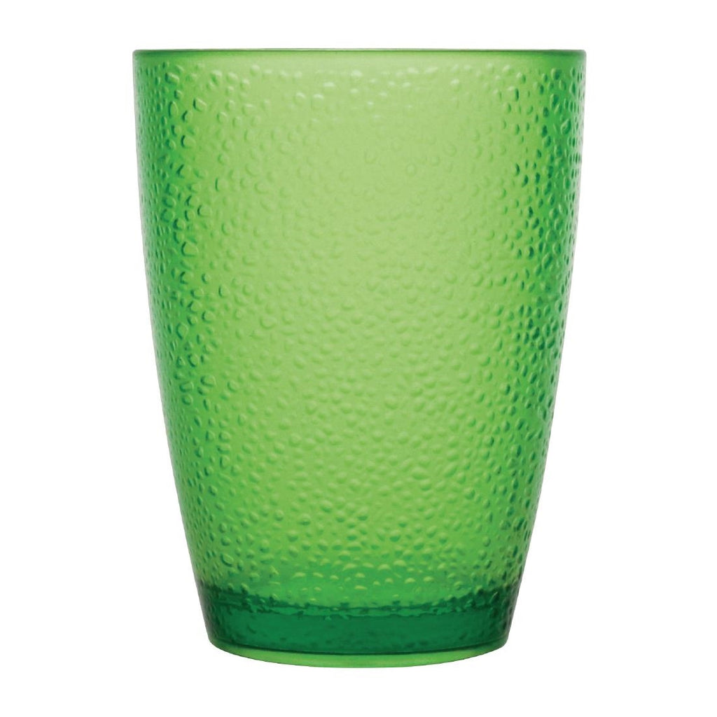 Kristallon Polycarbonate Tumbler Pebbled Green 275ml (Pack of 6) by Olympia - Lordwell Catering Equipment