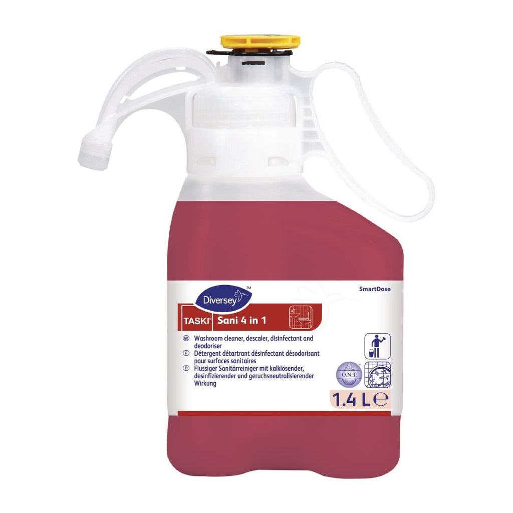 Diversey TASKI Sani 4-in-1 Plus SmartDose Washroom Cleaner Super Concentrate 1.4Ltr by Diversey - Lordwell Catering Equipment