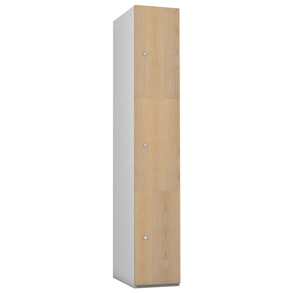 Timberbox Three Door Coin Return Locker Ash Finish by Timberbox - Lordwell Catering Equipment