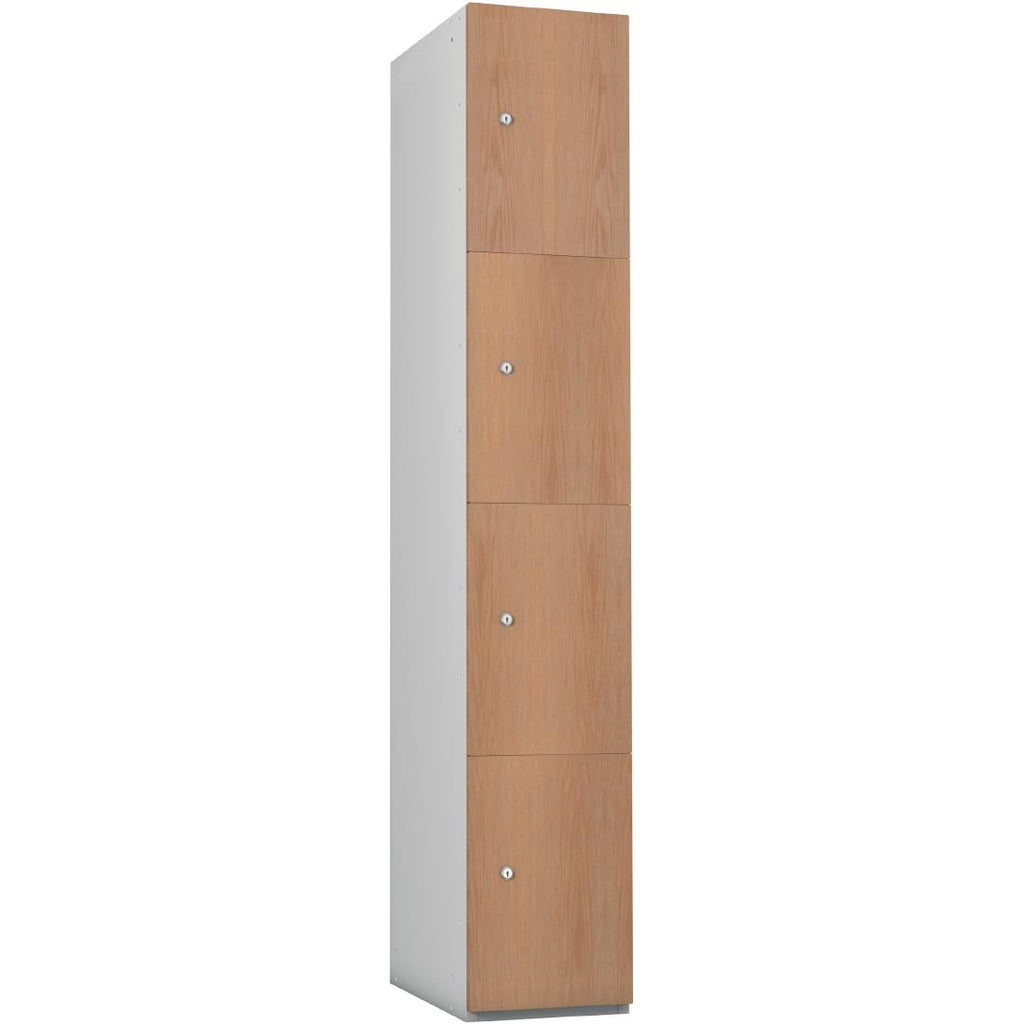 Timberbox Four Door Camlock Locker Oak Finish by Timberbox - Lordwell Catering Equipment