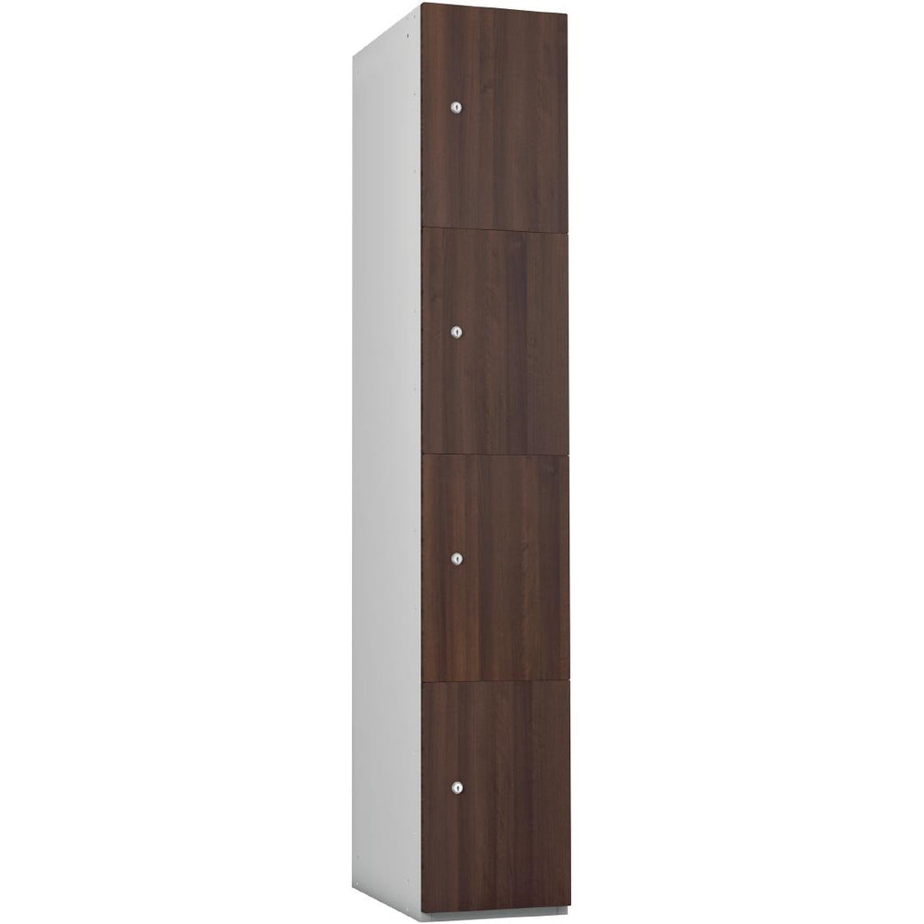 Timberbox Four Door Coin Return Locker Walnut Finish by Timberbox - Lordwell Catering Equipment