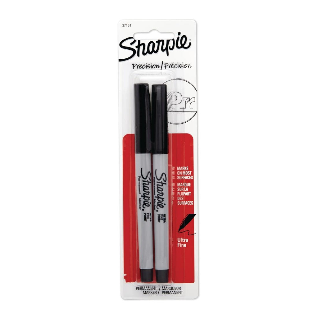 Sharpie Ultra Fine Permanent Marker Black (Pack of 2) by Sharpie - Lordwell Catering Equipment