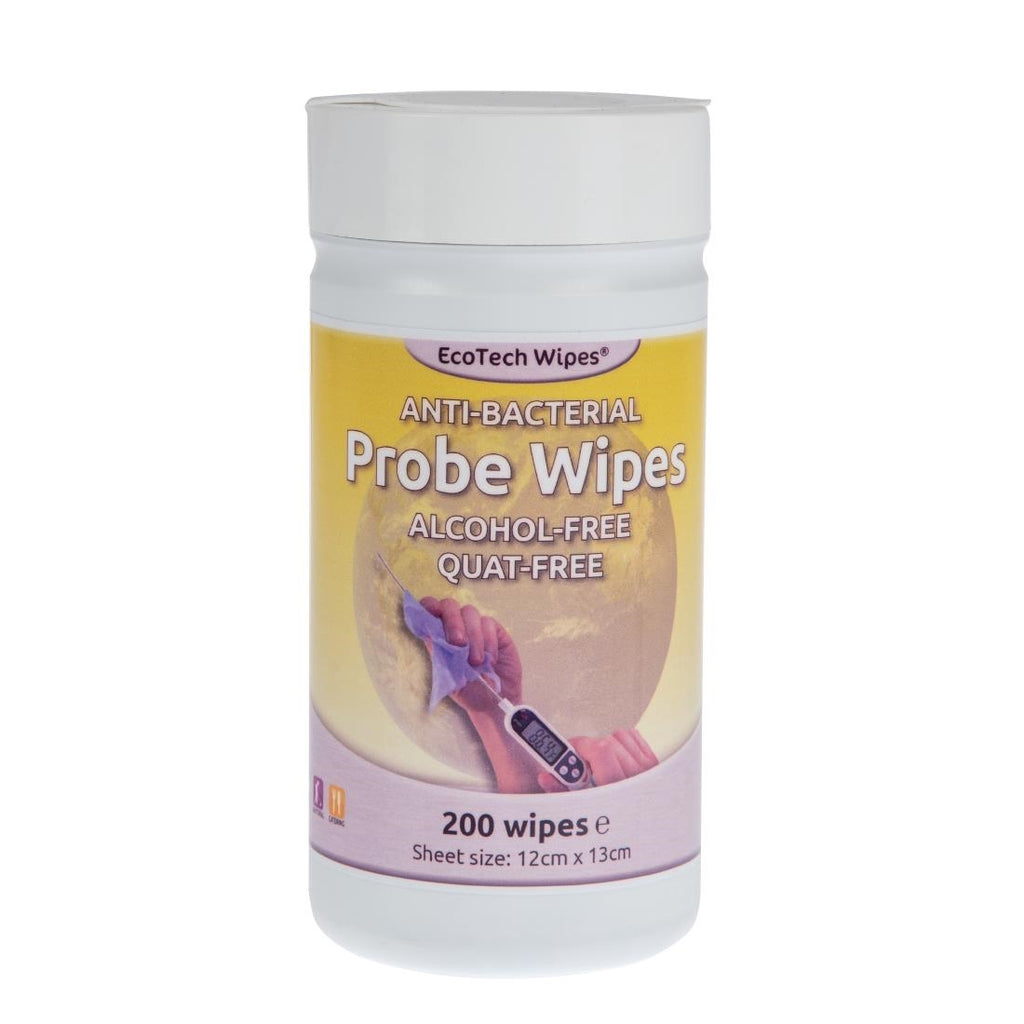 Alcohol-Free Quat-Free Food Probe Wipes (Pack of 200) by EcoTech - Lordwell Catering Equipment