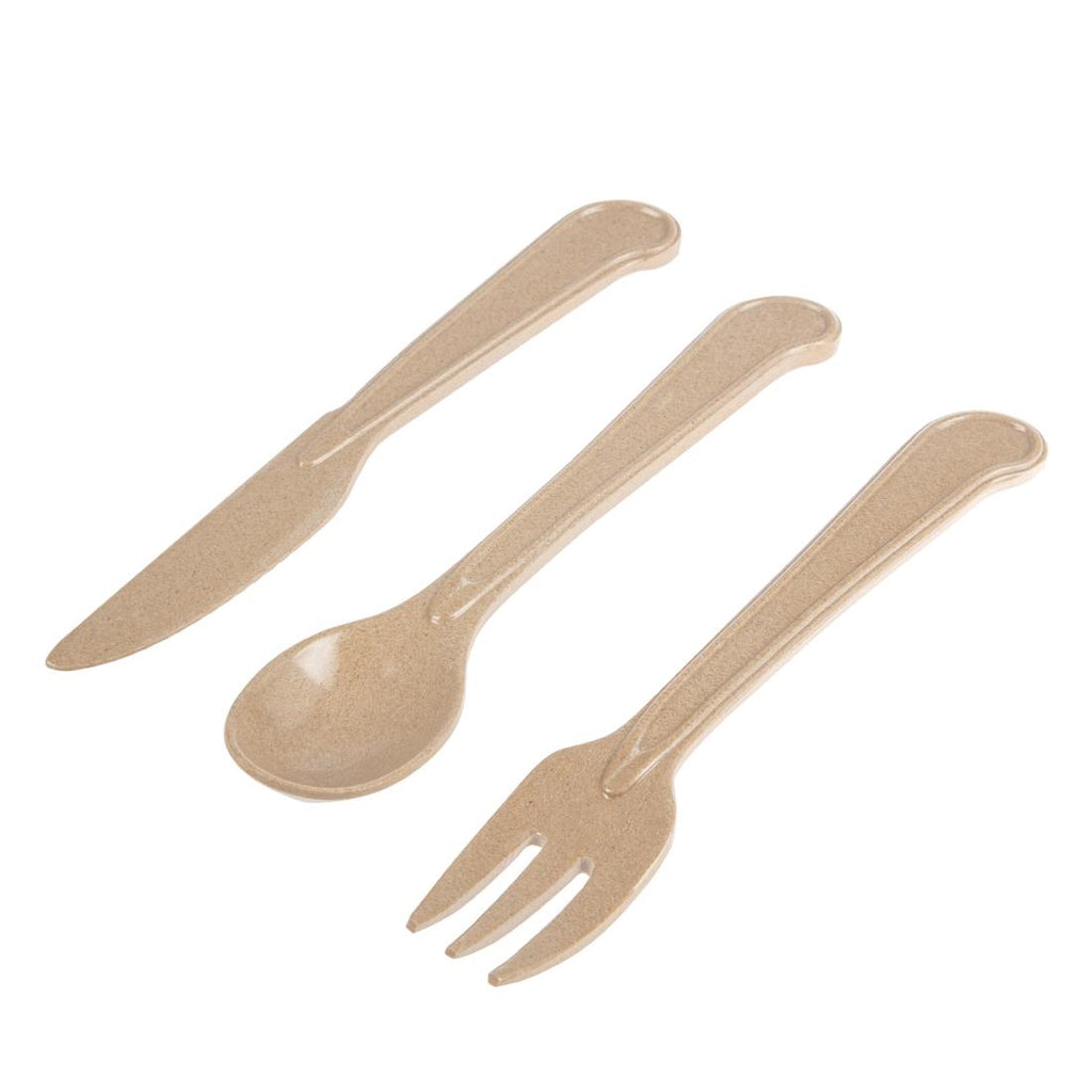 Reusable Rice Husk Cutlery Set by Huskup - Lordwell Catering Equipment