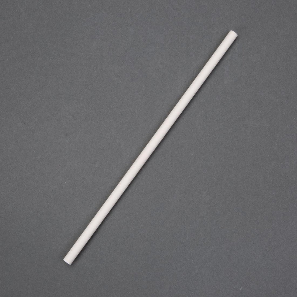 Biodegradable Paper Straws White (Pack of 250) by Non Branded - Lordwell Catering Equipment