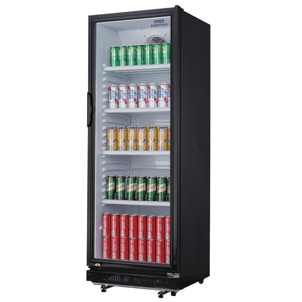 Nisbets Essentials Upright Display Fridge Black 346Ltr by Nisbets Essentials - Lordwell Catering Equipment