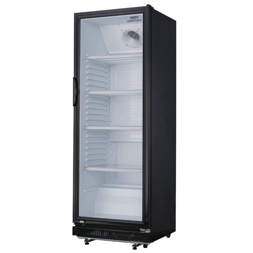Nisbets Essentials Upright Display Fridge Black 346Ltr by Nisbets Essentials - Lordwell Catering Equipment