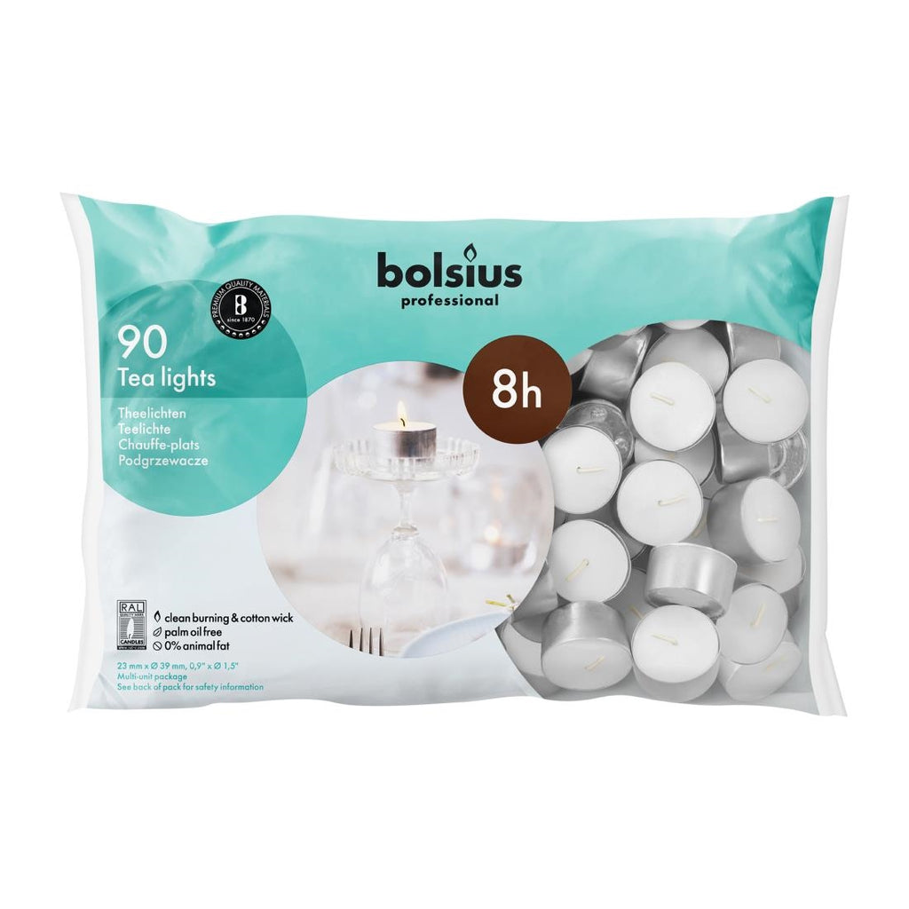 Bolsius Professional 8 Hour Tealights (Pack of 90) by Bolsius - Lordwell Catering Equipment