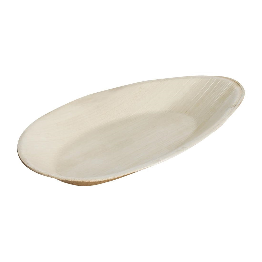 Fiesta Green Biodegradable Palm Leaf Plates Oval 320mm (Pack of 100) by Fiesta - Lordwell Catering Equipment