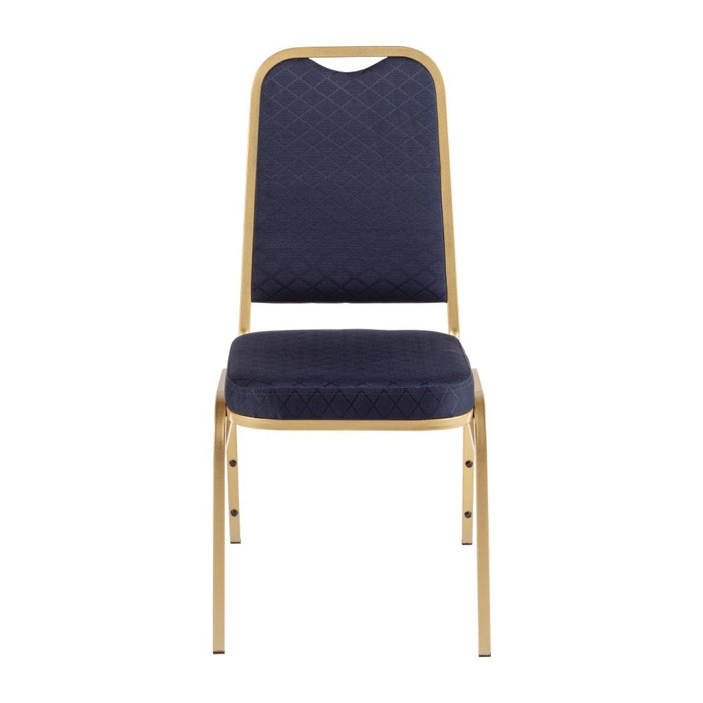 Bolero Square Back Banquet Chairs Blue & Gold (Pack of 4) DL015