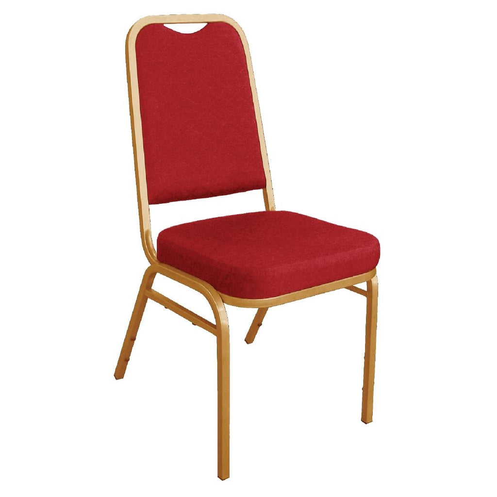 Bolero Square Back Banquet Chairs Red & Gold (Pack of 4) DL016