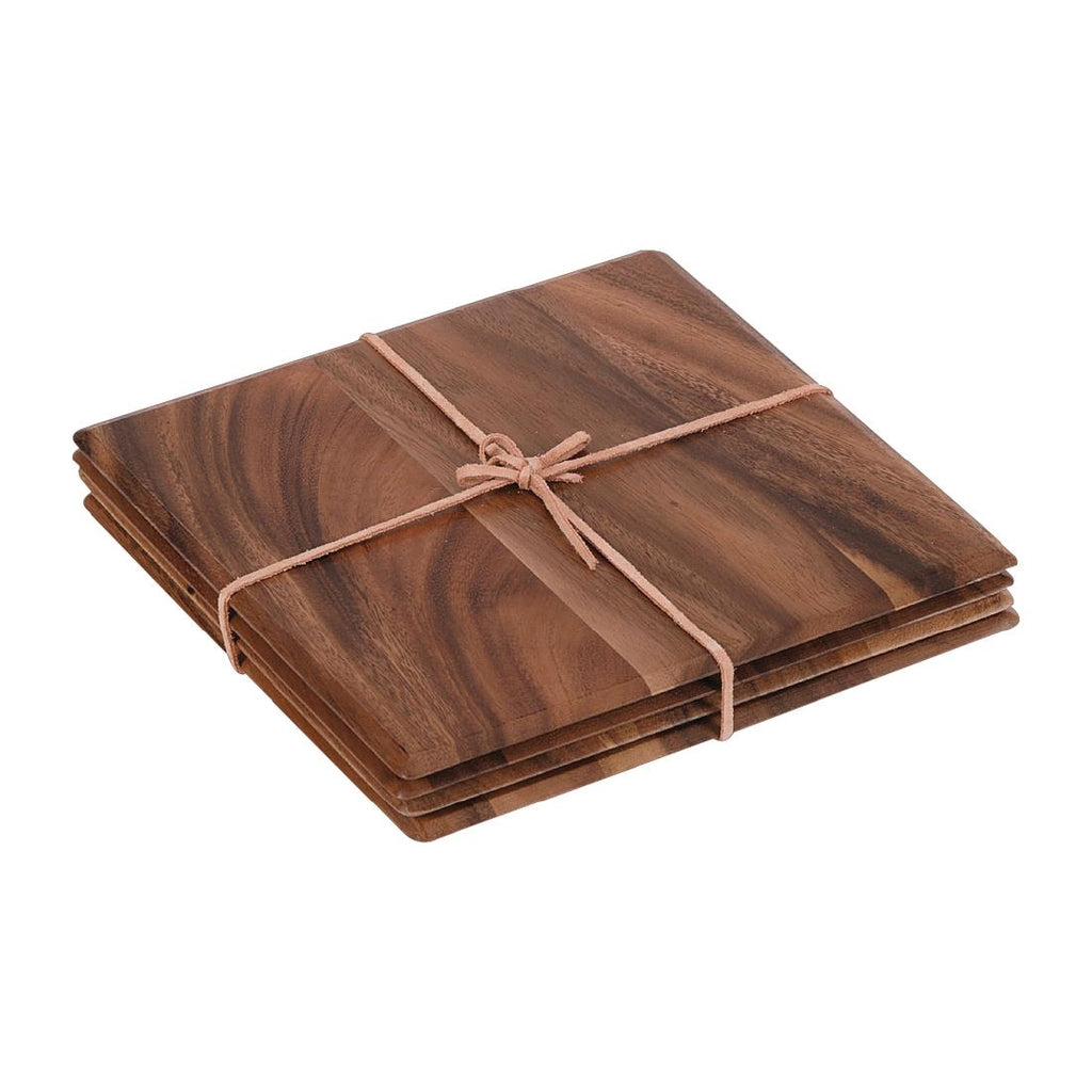 T&G Square Wooden Table Mats (Pack of 4) DL134