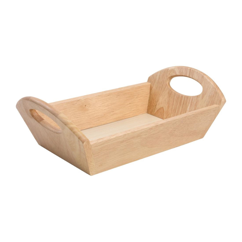 Hevea Wood Bread Basket with Handles DL147