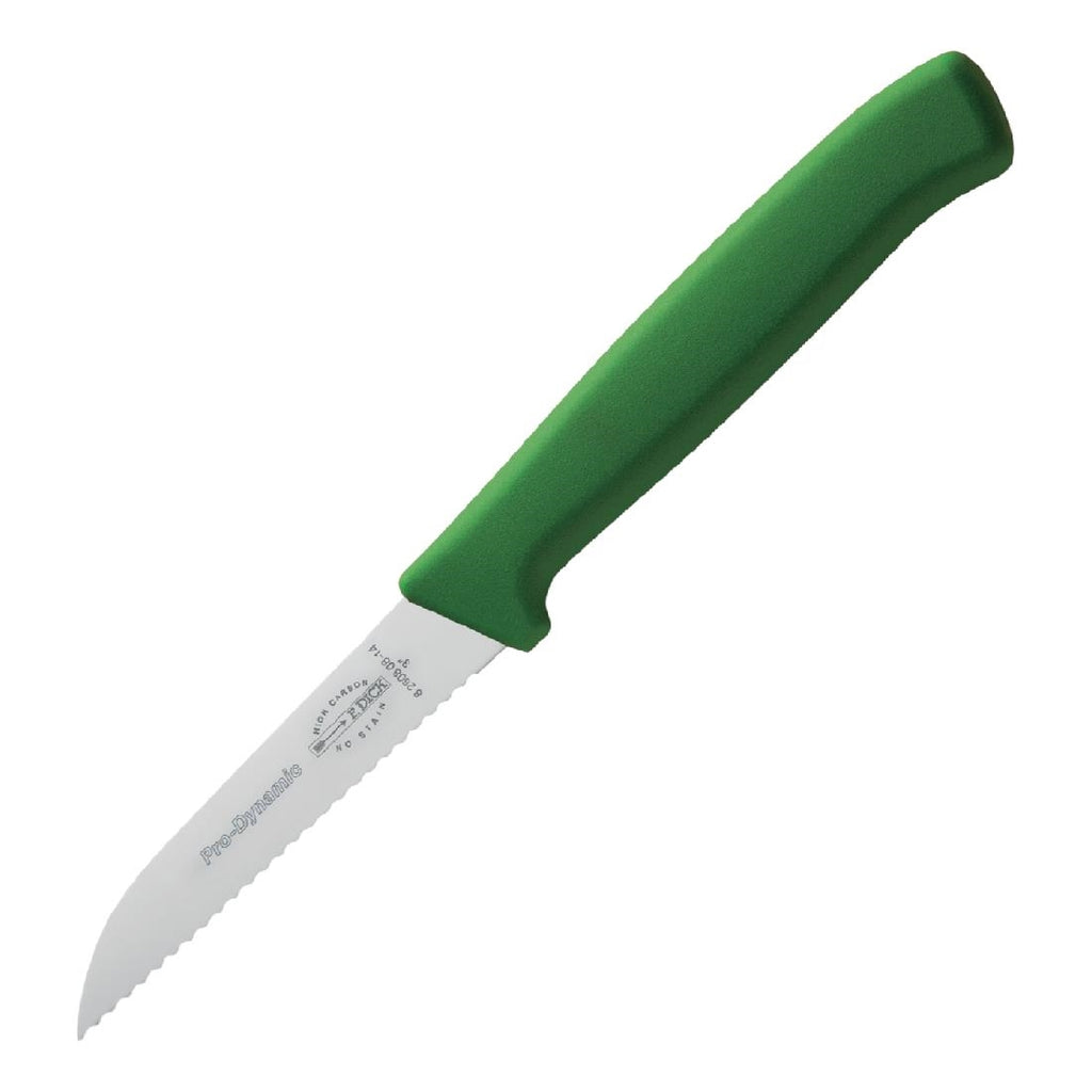 Dick Pro Dynamic HACCP Serrated Utility Knife Green 7.5cm DL364