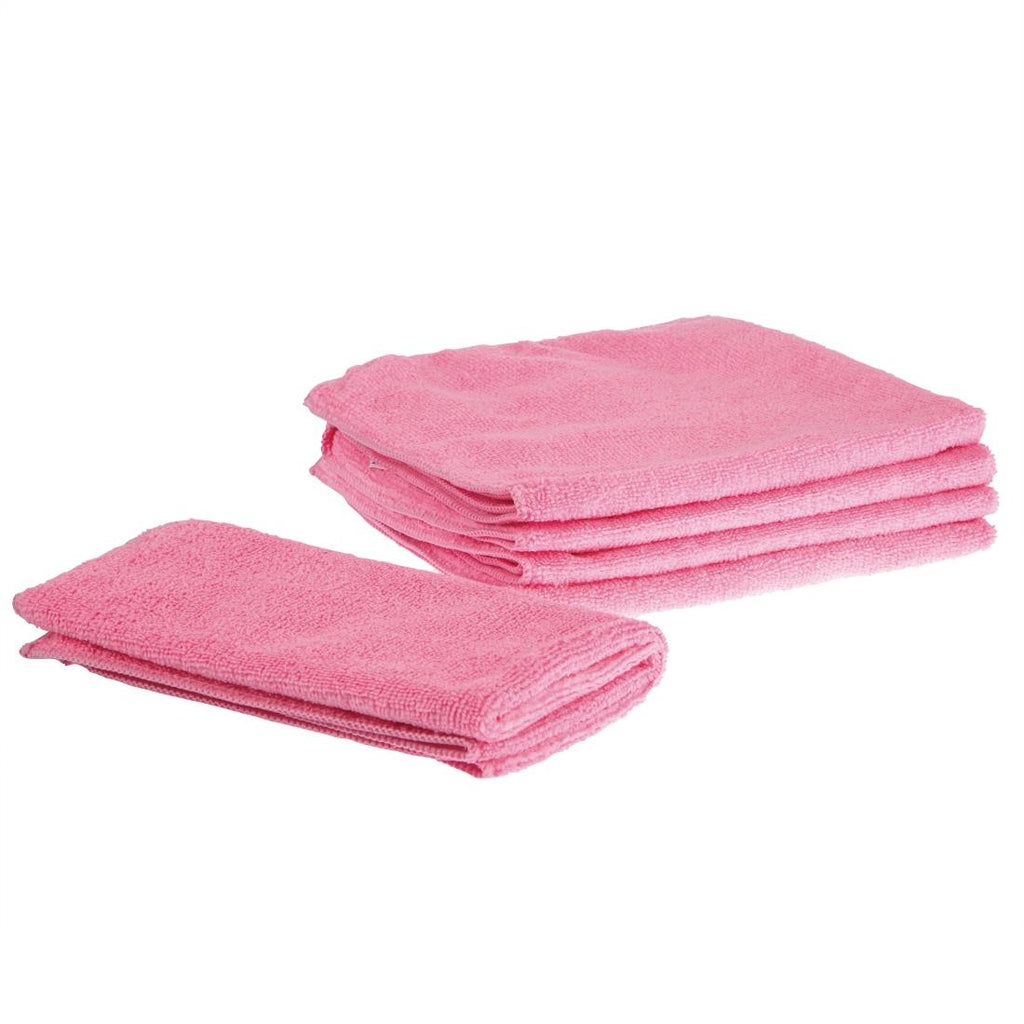 Jantex Microfibre Cloths Pink (Pack of 5) DN840