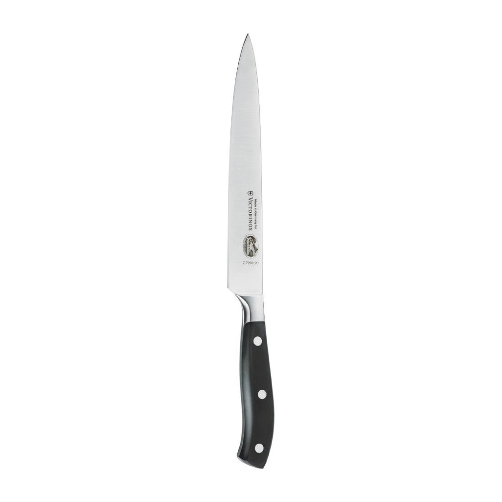Victorinox Fully Forged Slicing Knife Pointed Tip Black 20cm DR502