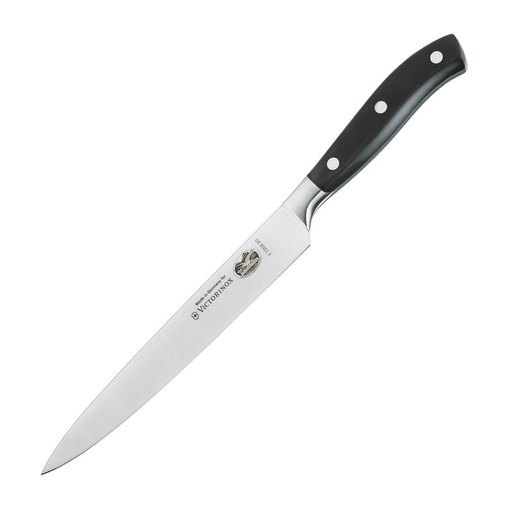 Victorinox Fully Forged Slicing Knife Pointed Tip Black 20cm DR502