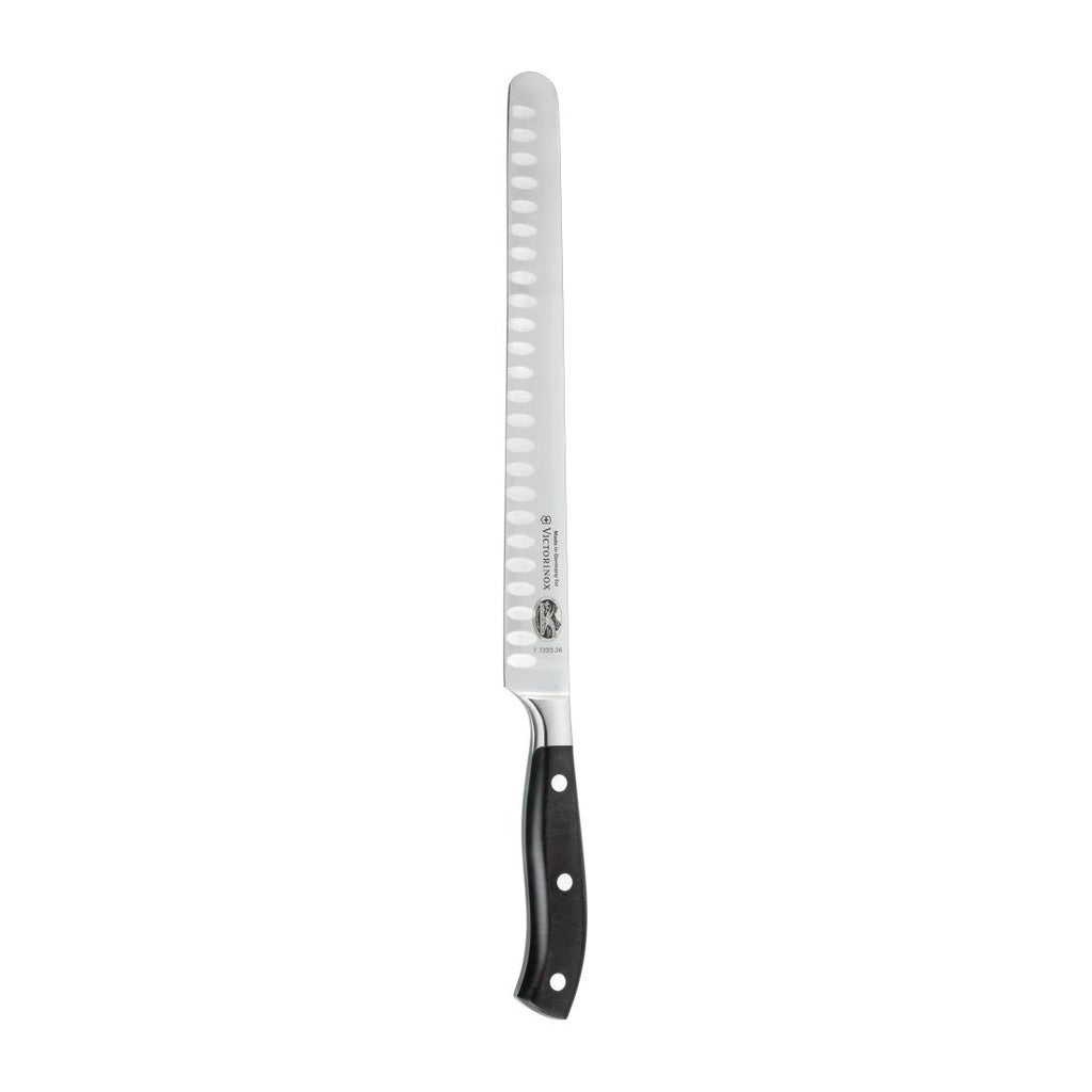 Victorinox Fully Forged Slicing Knife Fluted Blade Black 26cm DR504