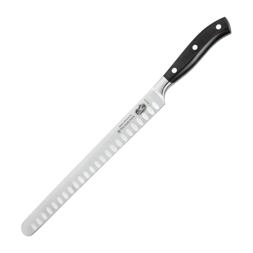 Victorinox Fully Forged Slicing Knife Fluted Blade Black 26cm DR504