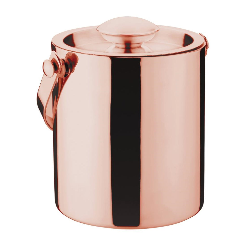 Olympia Double Walled Ice Bucket with Lid 1Ltr Copper DR740