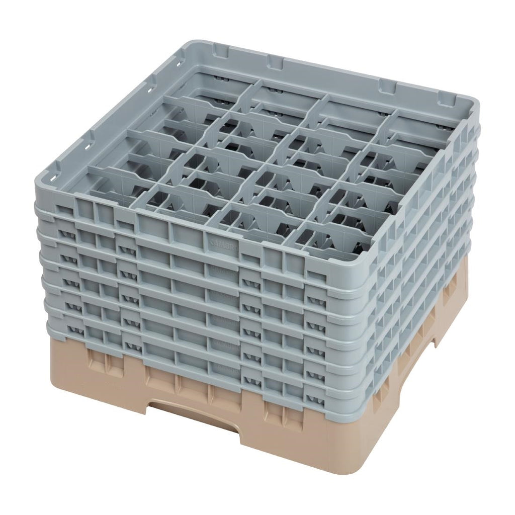Cambro Camrack Beige 16 Compartments Max Glass Height 298mm DW553