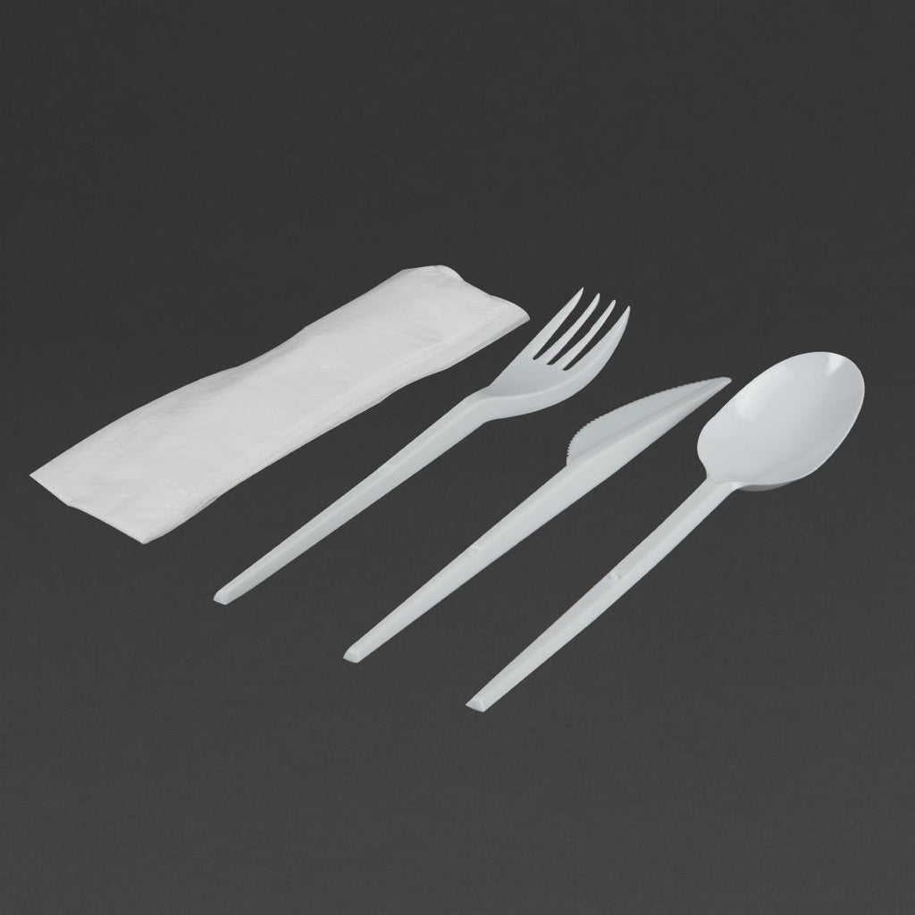 Individually Wrapped Disposable Plastic Cutlery Sets (Pack of 500) DW799