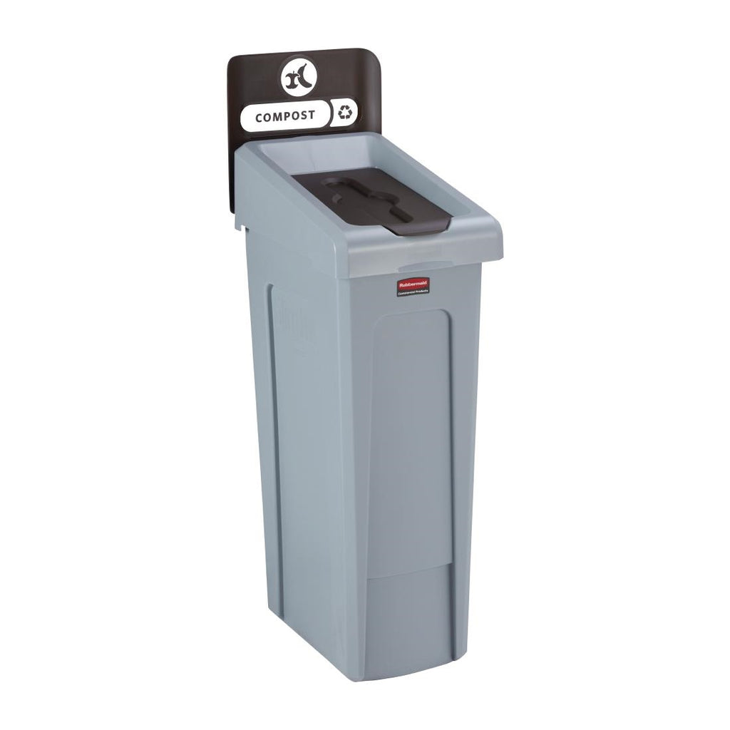 Rubbermaid Slim Jim Compost Recycling Station Brown 87Ltr DY083