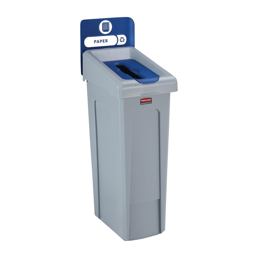 Rubbermaid Slim Jim Paper Recycling Station Blue 87Ltr DY087