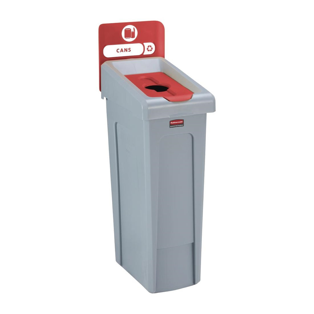 Rubbermaid Slim Jim Cans Recycling Station Red 87Ltr DY088