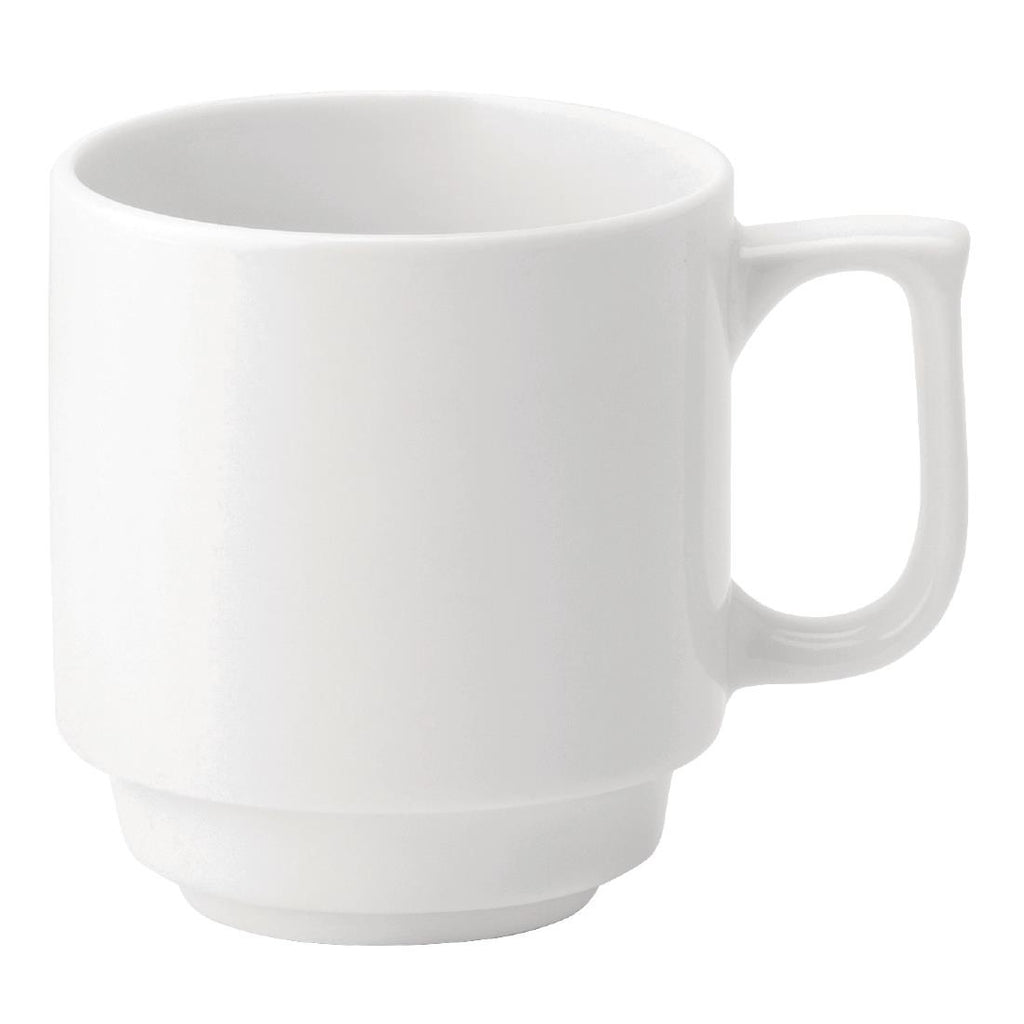 Utopia Pure White Stacking Mugs 280ml (Pack of 36) DY336