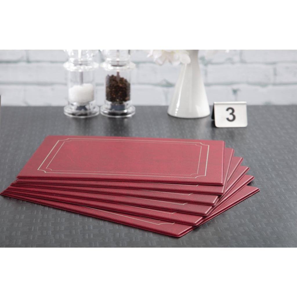Olympia PVC Burgundy Place Mat (Pack of 6) E603