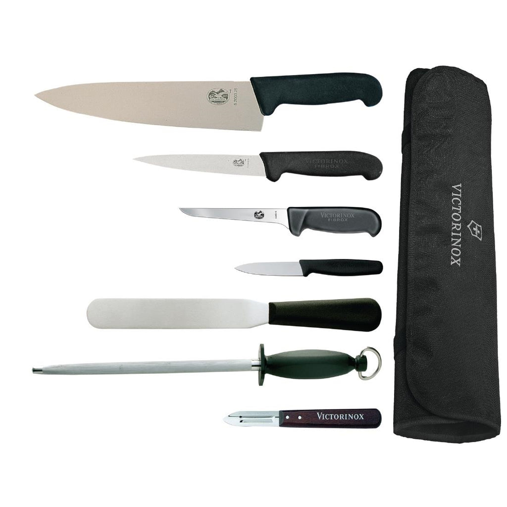 Victorinox 25cm Chefs Knife with Hygiplas and Vogue Knife Set F202