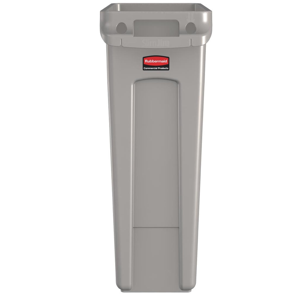 Rubbermaid Slim Jim Container With Venting Channels Grey 60Ltr F603