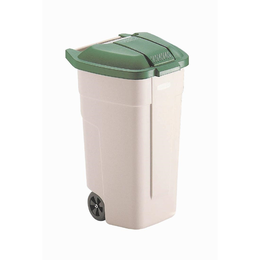 Rubbermaid Mobile Container 100Ltr Green Lid F690