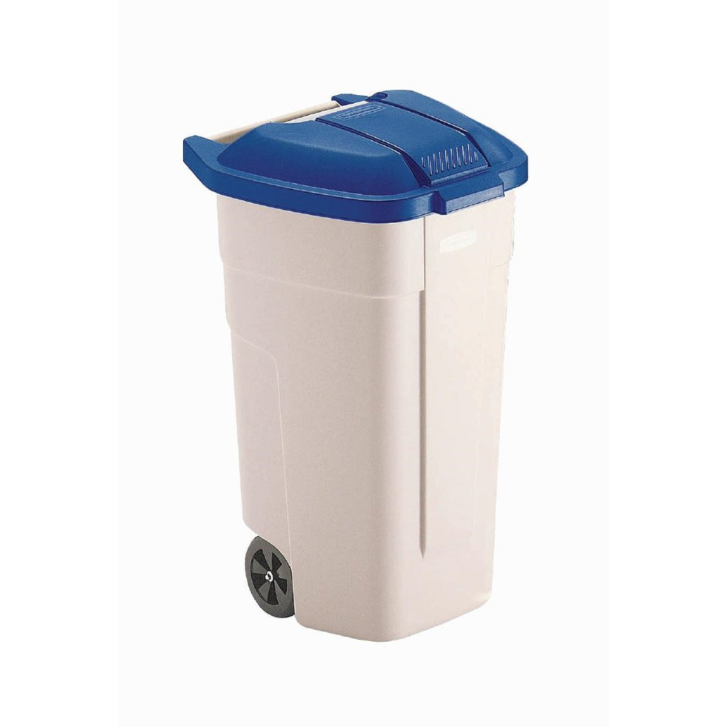 Rubbermaid Mobile Container 100Ltr Blue Lid F691