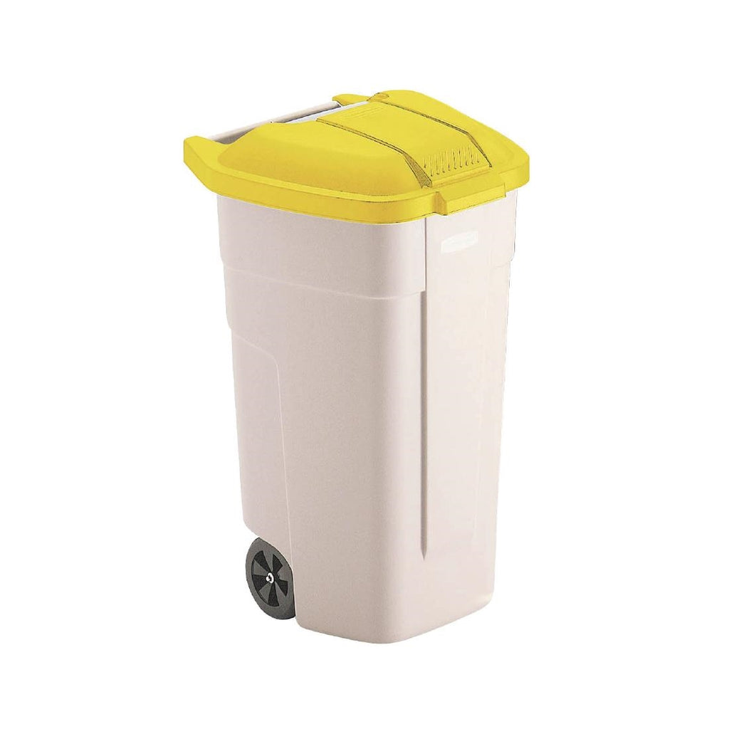 Rubbermaid Mobile Container 100Ltr Yellow Lid F692