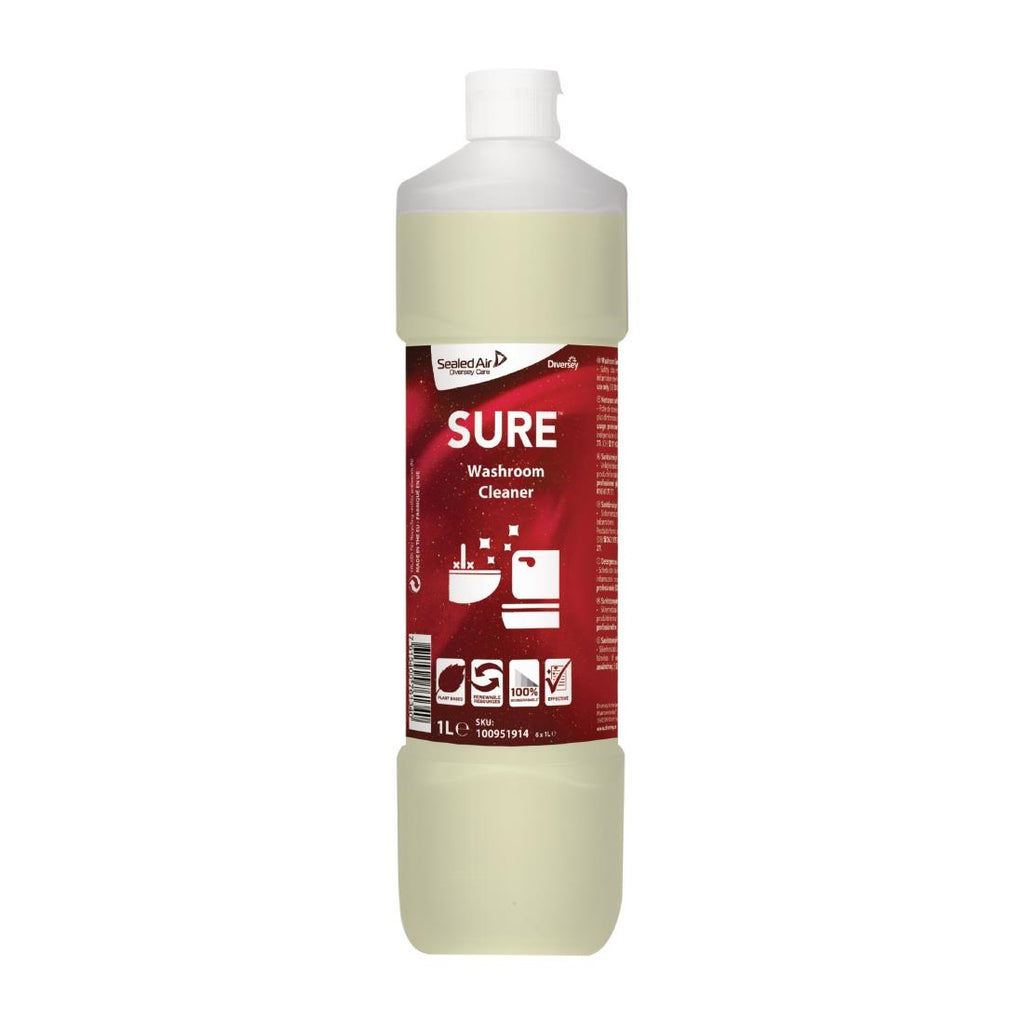 SURE Washroom Cleaner Concentrate 1 Litre (6 Pack) FA252