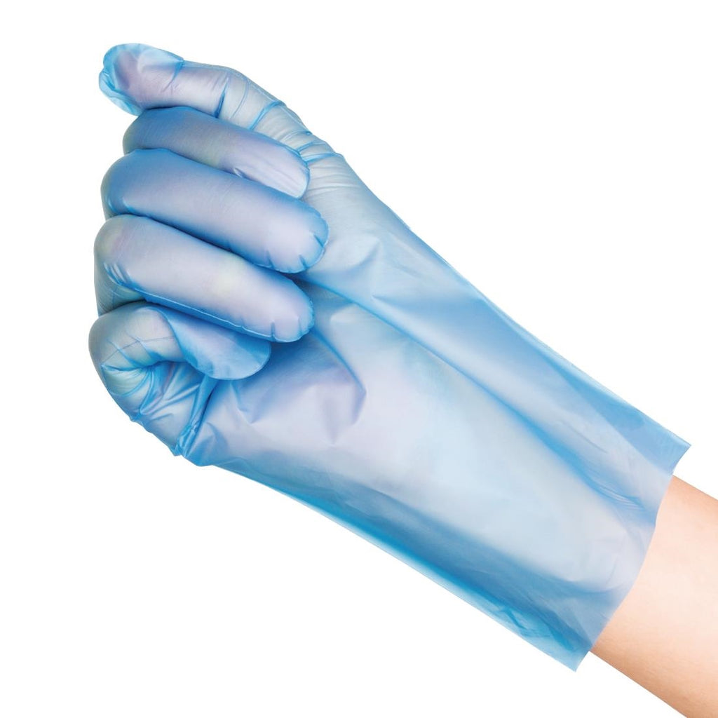 Nisbets Essentials Powder-Free TPE Gloves Blue L (Pack of 200) FC488-L