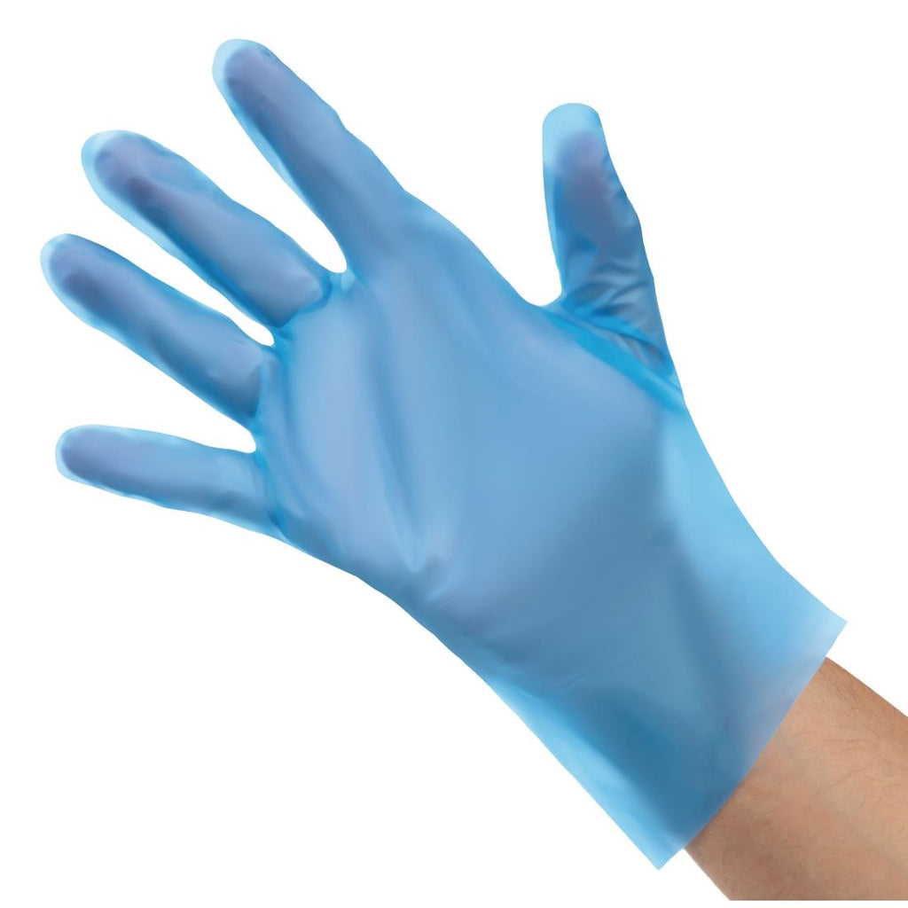 Nisbets Essentials Powder-Free TPE Gloves Blue XL (Pack of 200) FC488-XL