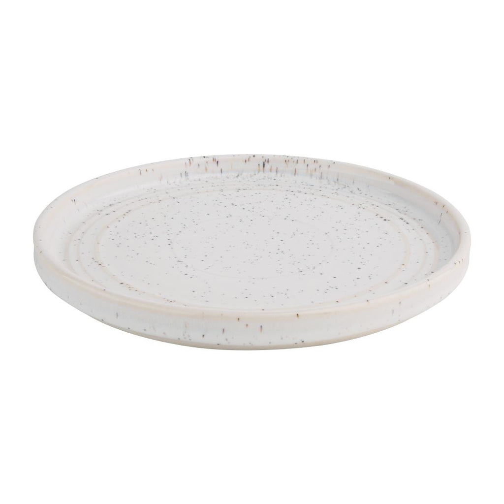 Olympia Cavolo Flat Round Plates White Speckle 180mm (Pack of 6) FD902