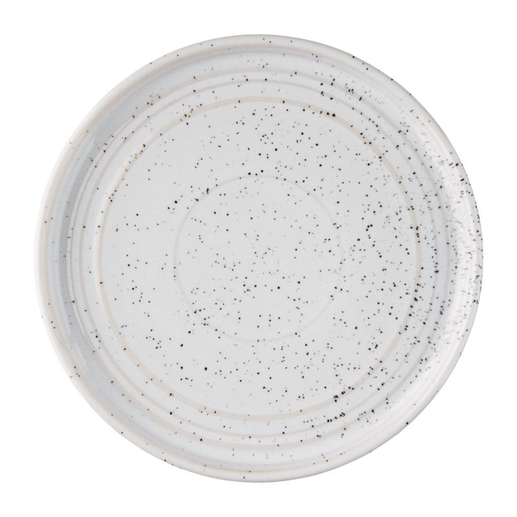 Olympia Cavolo Flat Round Plates White Speckle 180mm (Pack of 6) FD902