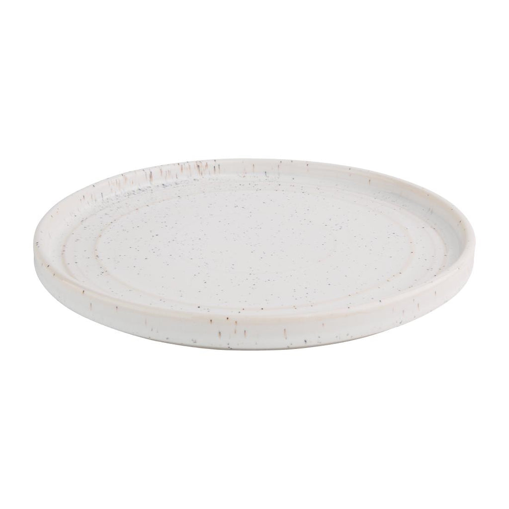 Olympia Cavolo Flat Round Plates White Speckle 220mm (Pack of 6) FD903
