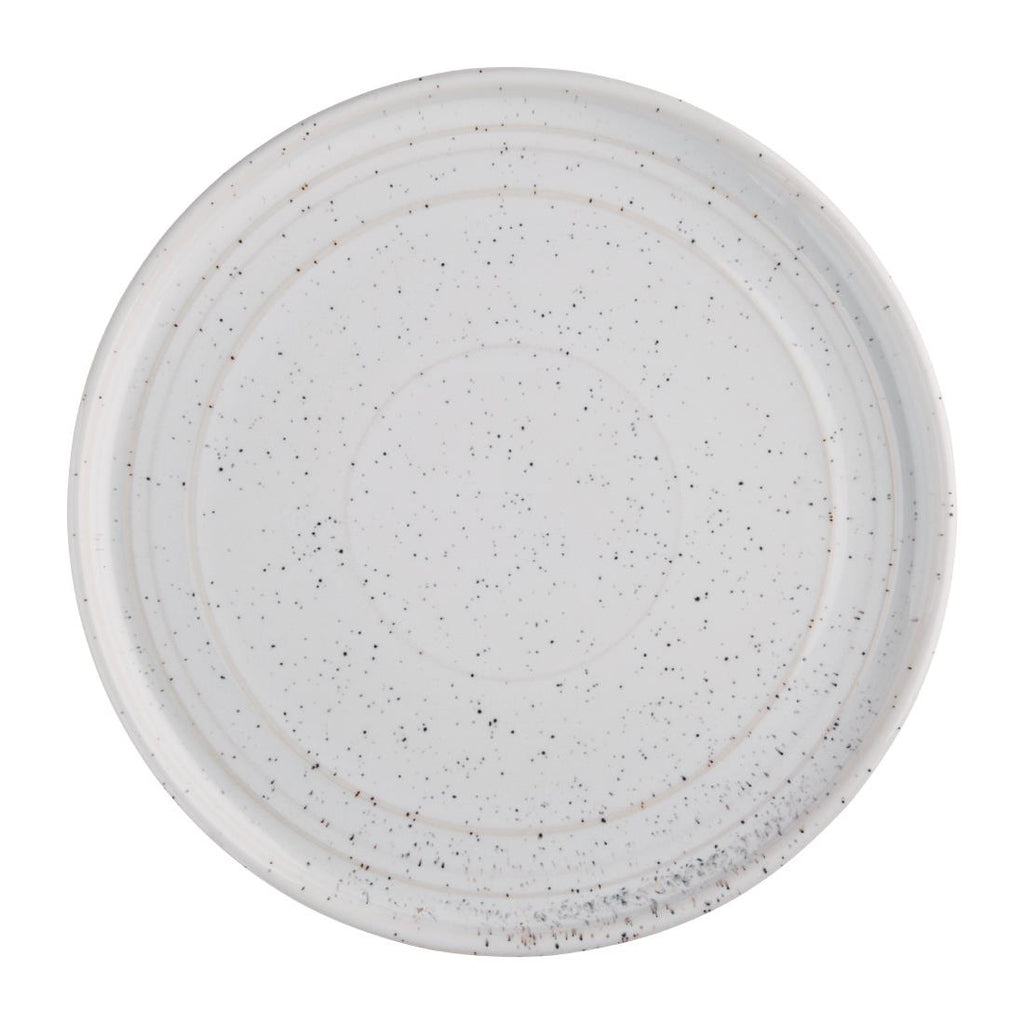 Olympia Cavolo Flat Round Plates White Speckle 220mm (Pack of 6) FD903