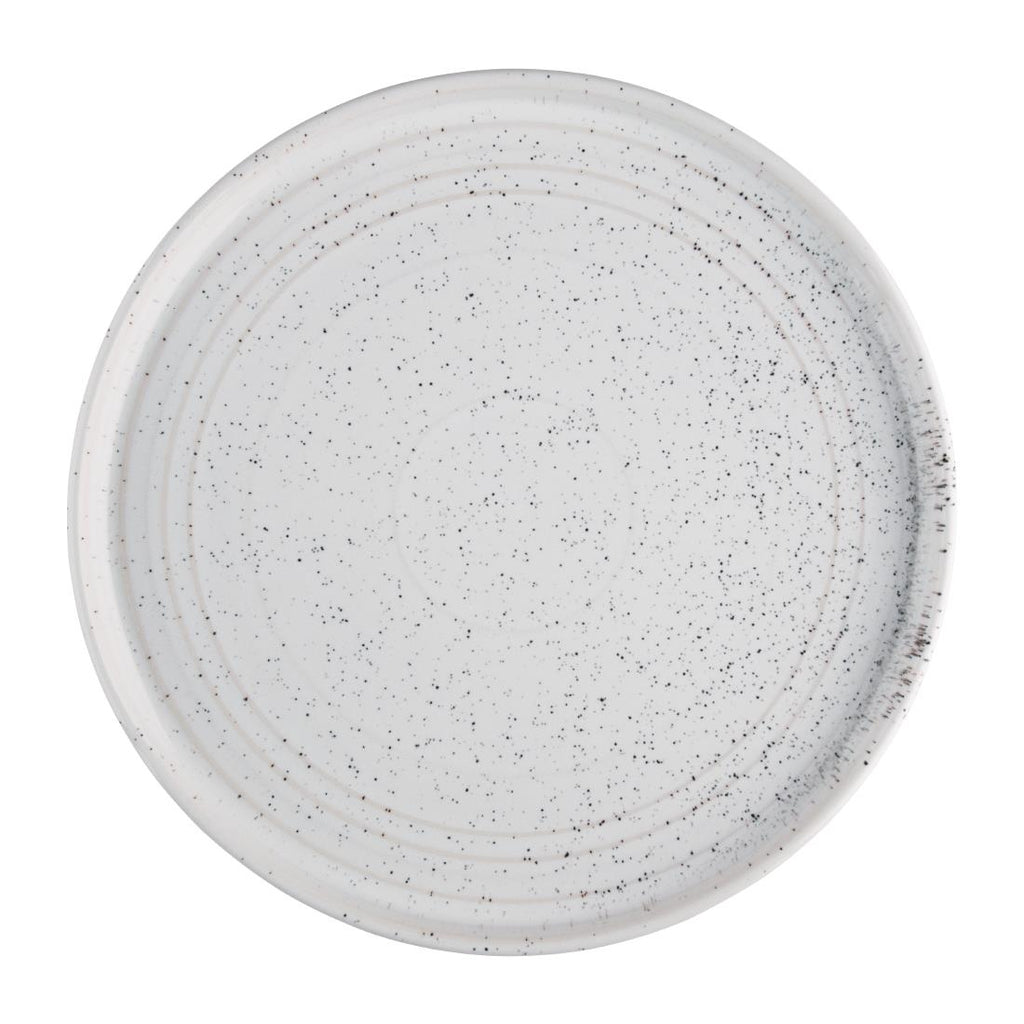 Olympia Cavolo Flat Round Plates White Speckle 270mm (Pack of 4) FD904