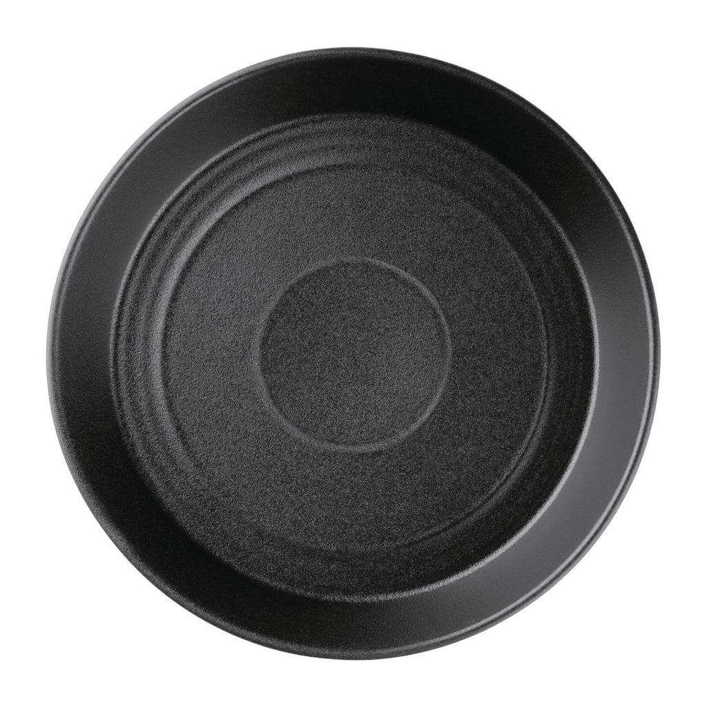 Olympia Cavolo Flat Round Bowls Textured Black 220mm (Pack of 4) FD907